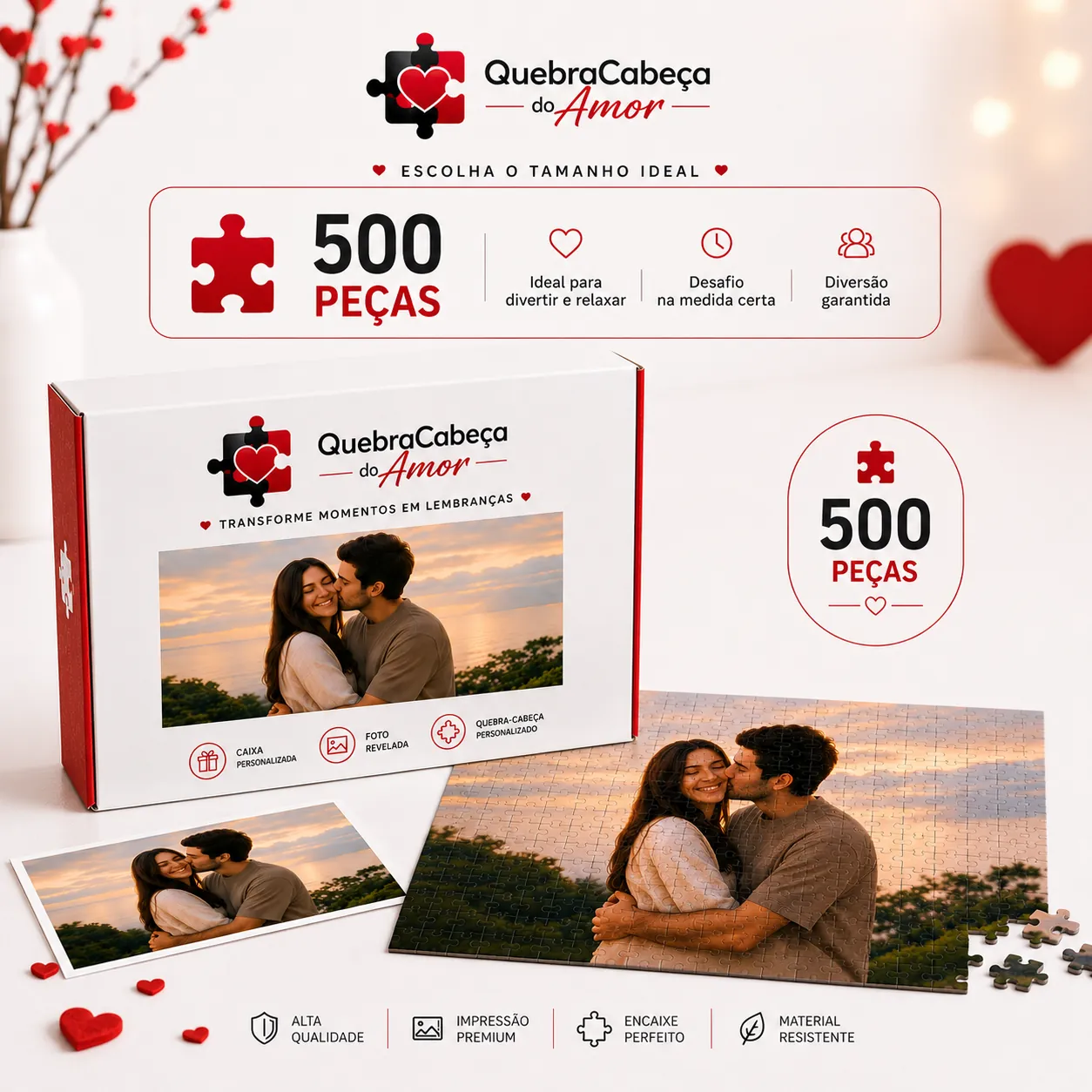 Kit de 500 peças.